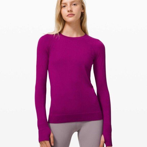 lululemon Rest Less Pullover in Aerial Current Deep Fuschia  / Purple Size 6 - Picture 2 of 11